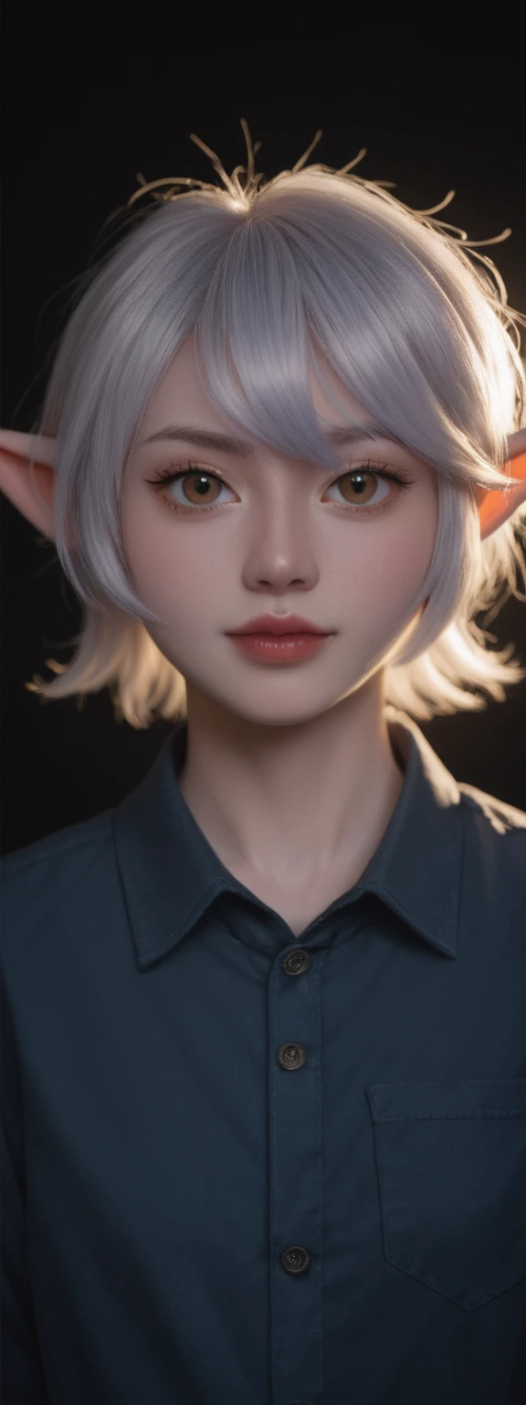 cinematic film, Realistic photograph,realistic, score_9, score_8_up, score_7_up, score_6_up,
1girl, solo, from front, upper body, Tristana \(league of legends\), black background, makeup, sidelighting, backlighting, glowing,