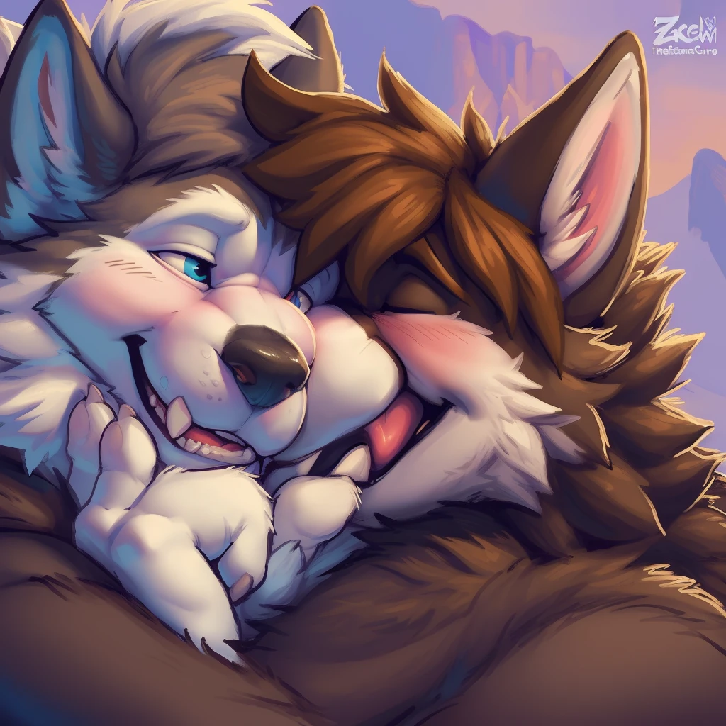 portrait of a wolf face, wolf face full screen, (( face close to the screen)), ((blush  face)), by thesecretcave, by ifus, by zackary911, [by braeburned], [by chunie], /wolf/, male, smiling, nsfw, ((single person))