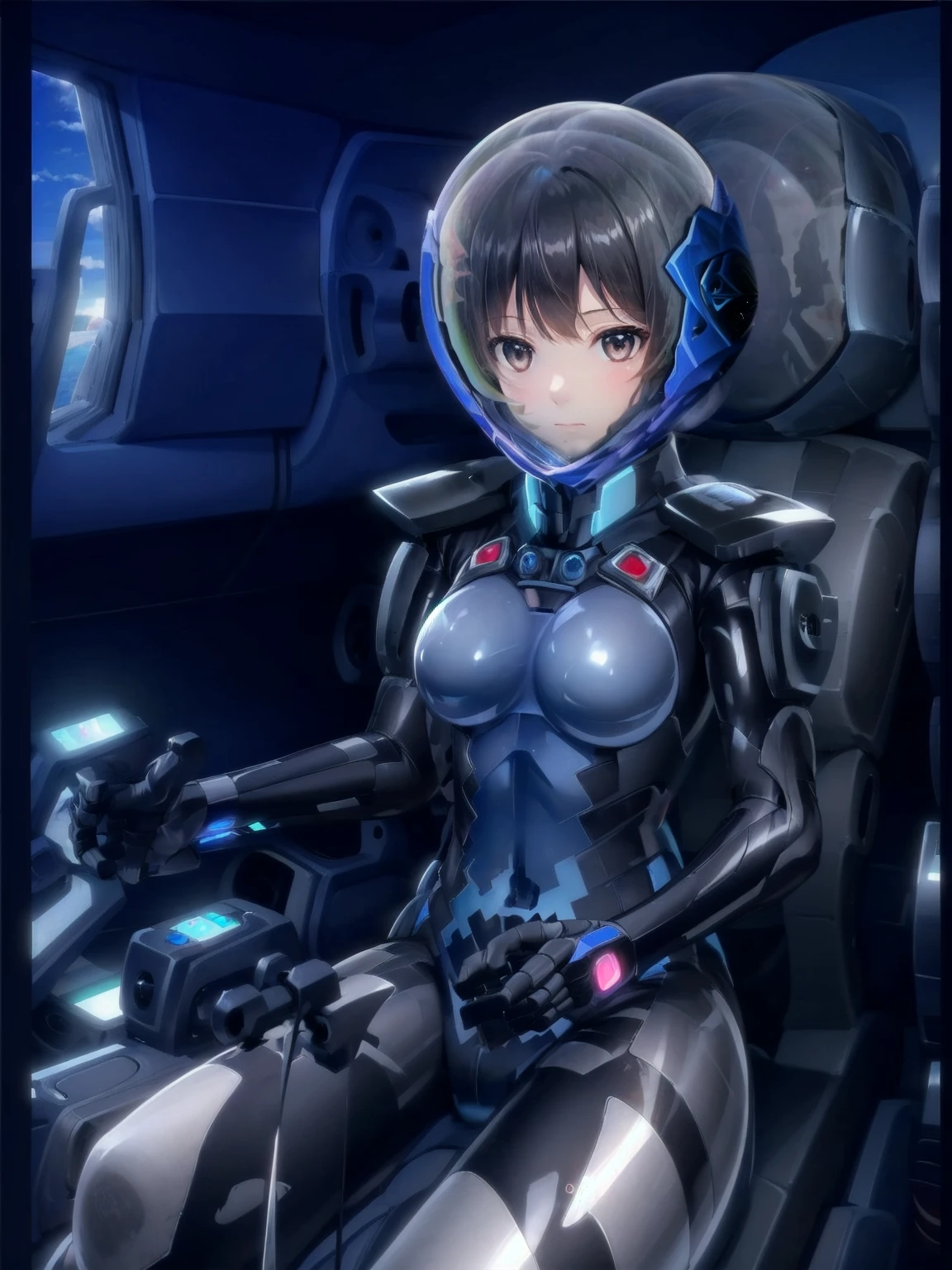 (ugh, wtf do these buttons do:1.3), inside the (cockpit:1.7) of a (futuristic spaceship:1.1), , blush, futanari,sitting on a chair,, cum, {in heat , horny, in the laboratory, flask, chemicals, best quality, excellent quality, highly aesthetic, absurd, nuned) bubble helmet, space helmet, cum on penis,masturbation, fingering, female_masturbation, , ahegao, rolling eyes,saliva, drooling, , 1girl, solo,,cum cum on face, smile, (\, fortified suit, ((blue:1.5) plugsuit),