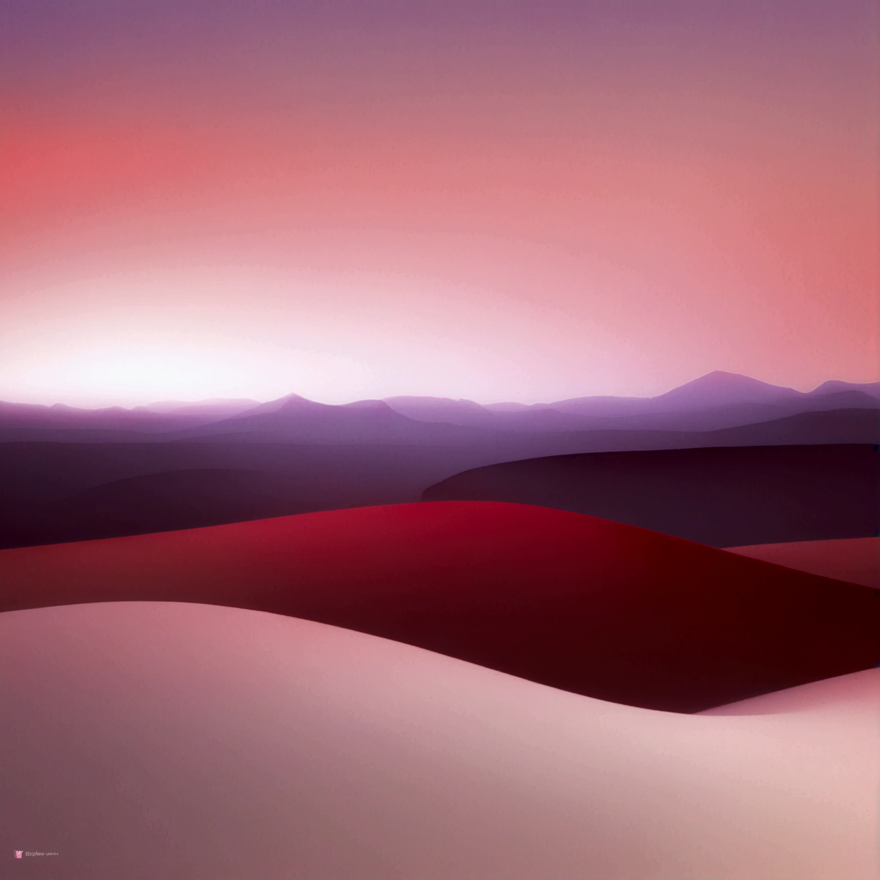 gradient [Red and purple], Digital Background, Chromatic Scale [desert], Soft Light, Low contrast, The Minimalists