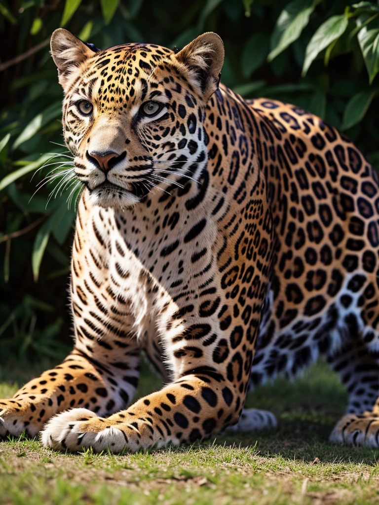 realistic image of a jaguar's head completely on its side