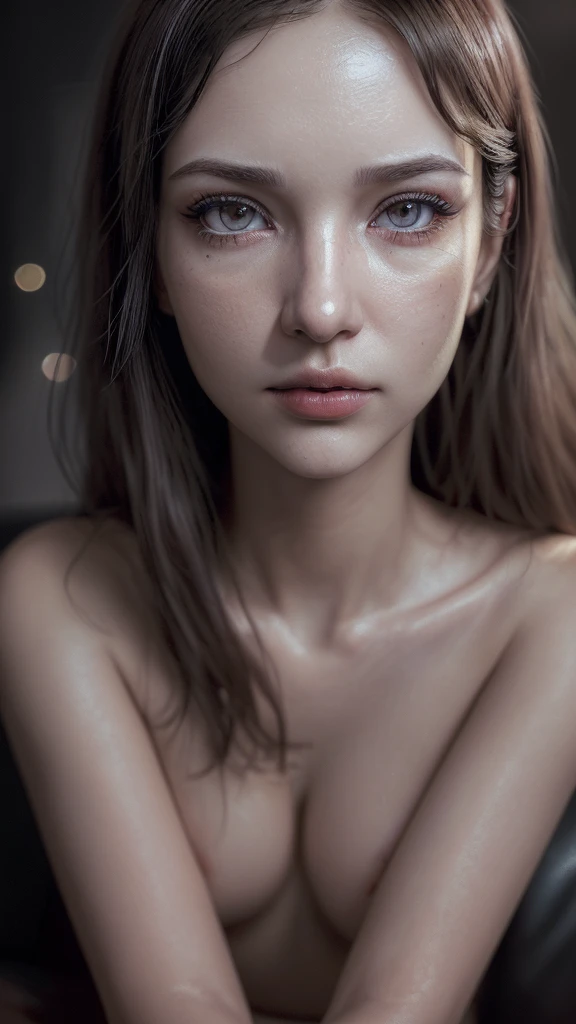 a nude girl, beautiful detailed eyes, beautiful detailed lips, extremely detailed face, long eyelashes, elegant pose, high fashion, dramatic lighting, cinematic atmosphere, moody colors, chiaroscuro, photo manipulation, portrait photography, high contrast, dramatic shadows, dramatic highlights, glamour, editorial, fashion photography, fine art photography, high quality, 8k, ultra-detailed, photorealistic, masterpiece