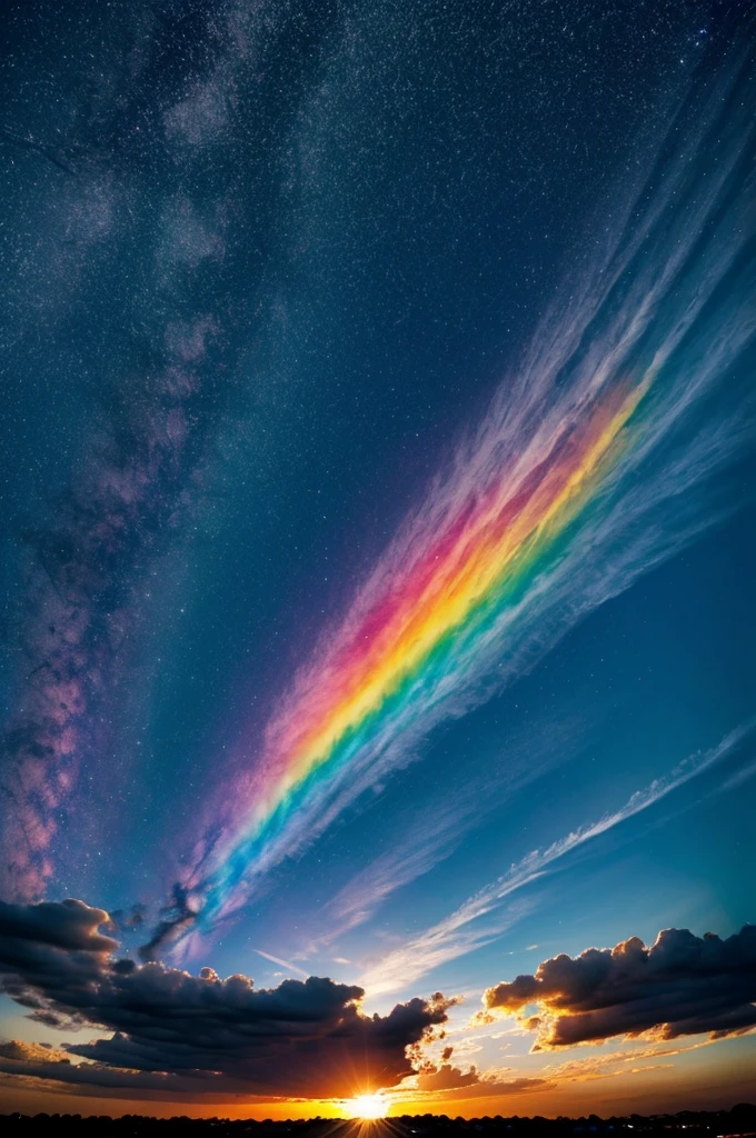 pivture of the sky colorfull and god like very detailed over a rode