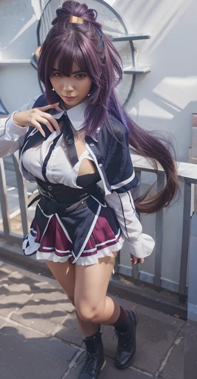 Sheer tank top、Transparent nipples、Big Tits、See-through underwear、pantyhose/stockings、classroom、School、staff room、Pussy line、Purple Hair