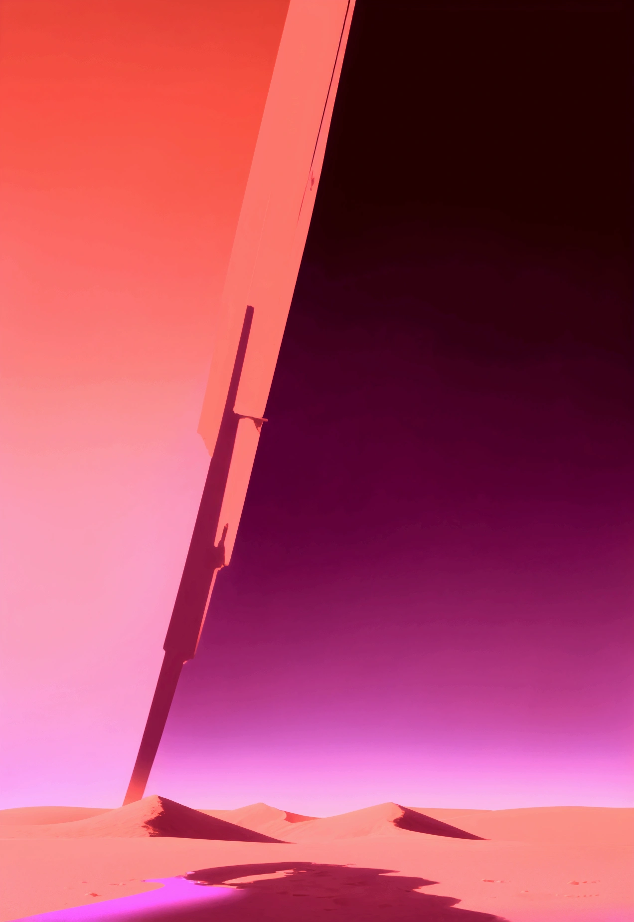 gradient [Red and purple], Digital Background, Chromatic Scale [desert], Soft Light, Low contrast, The Minimalists