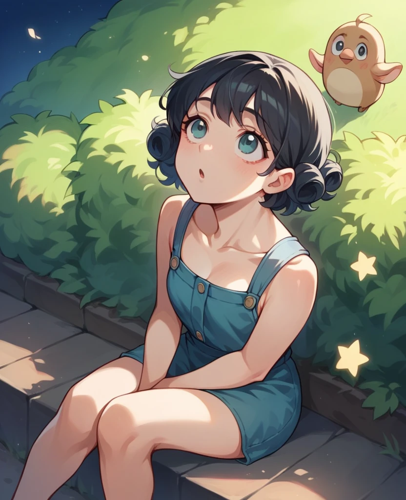 a 10 year old boy with black hair looking up at the sky