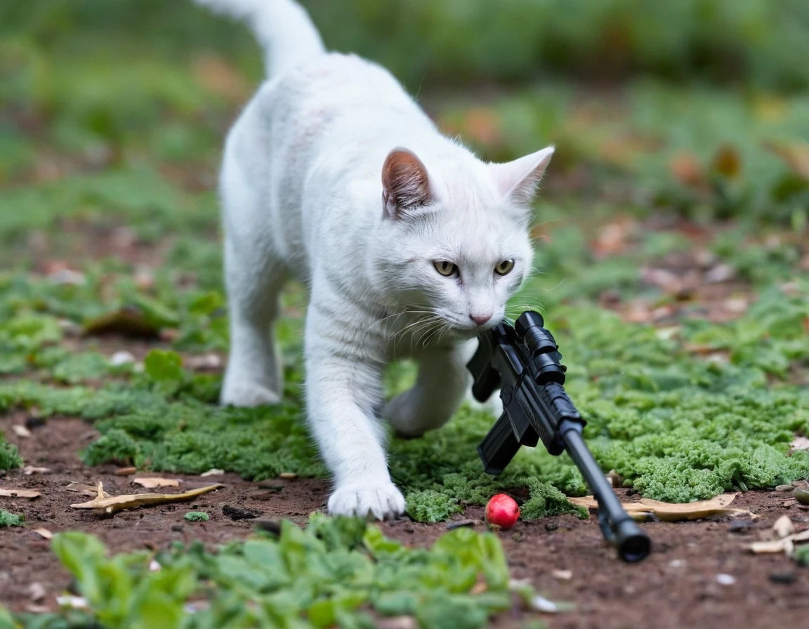 Cat is hunting