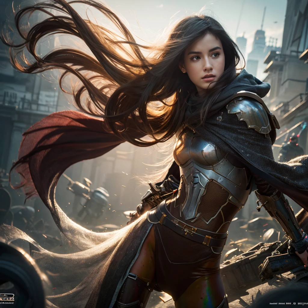 modelshoot style, (extremely detailed CG unity 8k wallpaper), full shot body photo of the most beautiful artwork in the world, cloak armor, professional majestic oil painting by Ed Blinkey, Atey Ghailan, Studio Ghibli, by Jeremy Mann, Greg Manchess, Antonio Moro, trending on ArtStation, trending on CGSociety, Intricate, High Detail, Sharp focus, dramatic, photorealistic painting art by midjourney and greg rutkowski