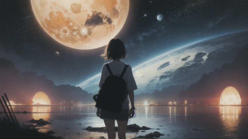 lonely night, Absurd, High resolution, Super detailed, (One girl:1.3),
Break Lomography, Analogue photography, Vibrant colors, Soft Focus, Light leakage, Dreamy atmosphere, Experimental charm, Nostalgic Charm BREAK Color Field Painting, large colored bands, abstract expressionism, Bold colors, Emotional impact, Atmospheric Depth, Minimalist Approach BREAK
, Space Exploration, Celestial Bodies, Astronomical phenomena, Scientific discoveries, otherworldly wonders