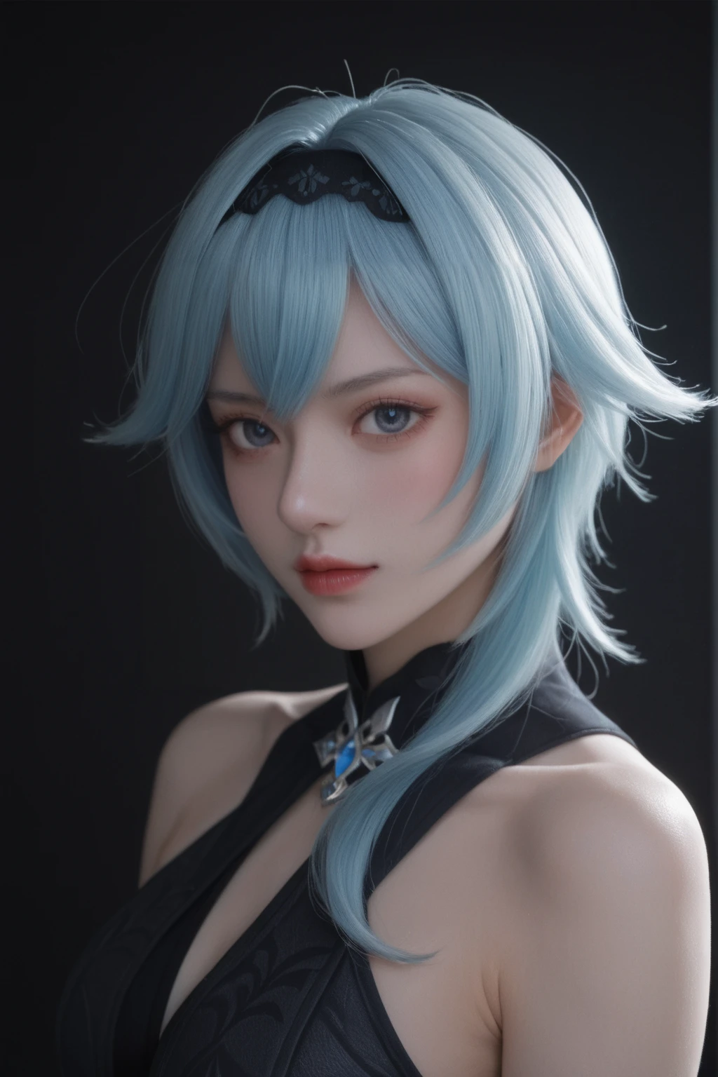 score_9, score_8_up, score_7_up, score_6_up,
1girl, solo, from front, upper body, Eula \(genshin impact\), black background, makeup, sidelighting, backlighting, glowing,