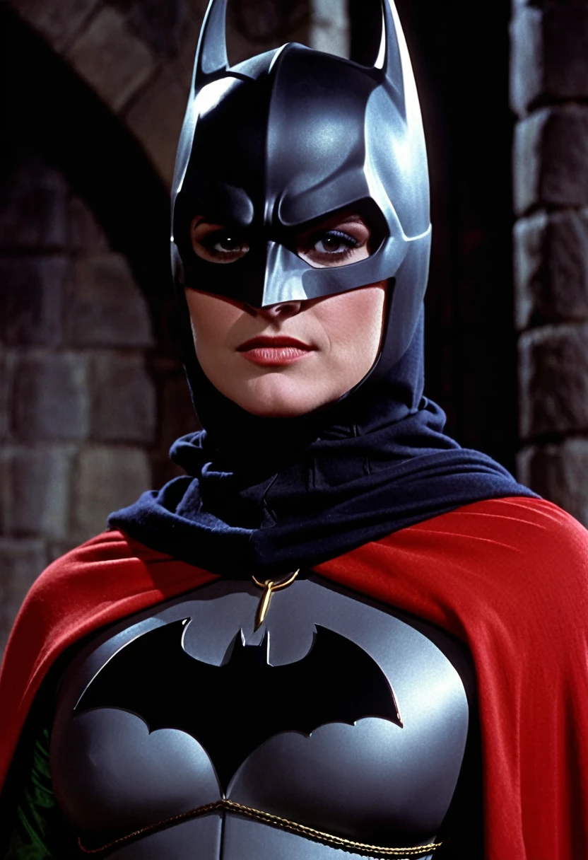 Robin character from batman dc comics, style medieval fantasy, dvd screenshot, cinematic lighting, 1980s, realistc, dark fantasy