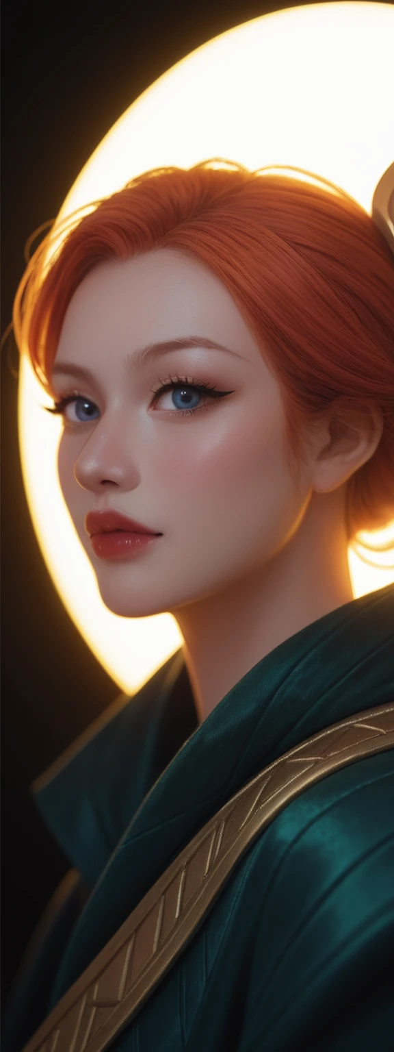 realistic, score_9, score_8_up, score_7_up, score_6_up,
1girl, solo, from front, upper body, Renekton \(league of legends\), black background, makeup, sidelighting, backlighting, glowing,