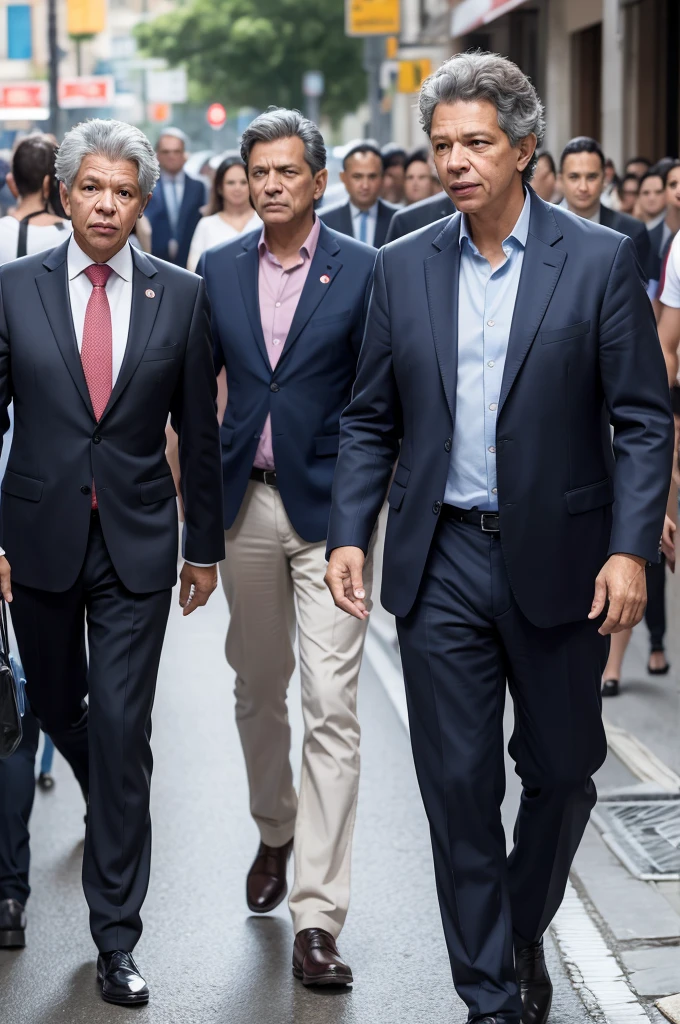 Image mixing Minister Fernando Haddad and Valdo Cruz