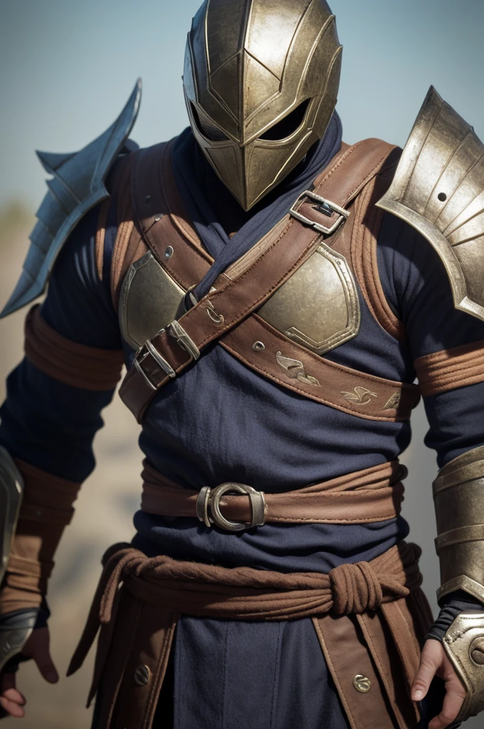 ((Cloth)), ((Armor))((Bone Mask)) (High Detail Skin: 1.2) Close-up of man with hat and mask, Infinity Blades concept art, Infinity Blades armor, shoulder armor, warrior concept art, mortal kombat characters, 8kuhd, dslr, soft light, high quality, film texture ((amateur photo)), white background