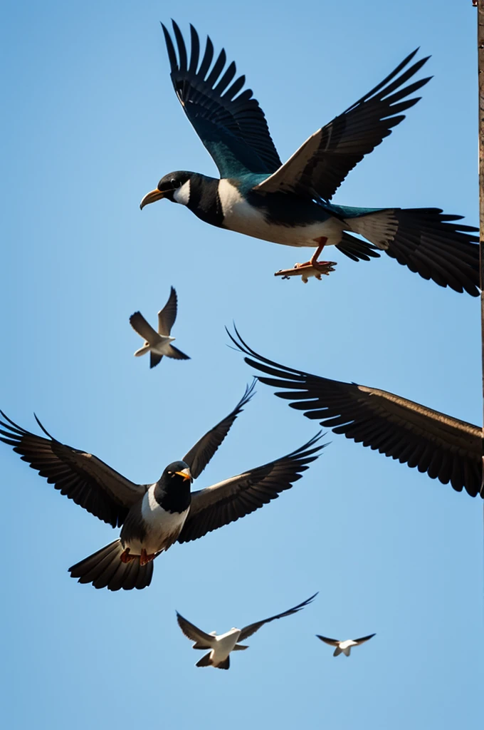 Birds flying in the air