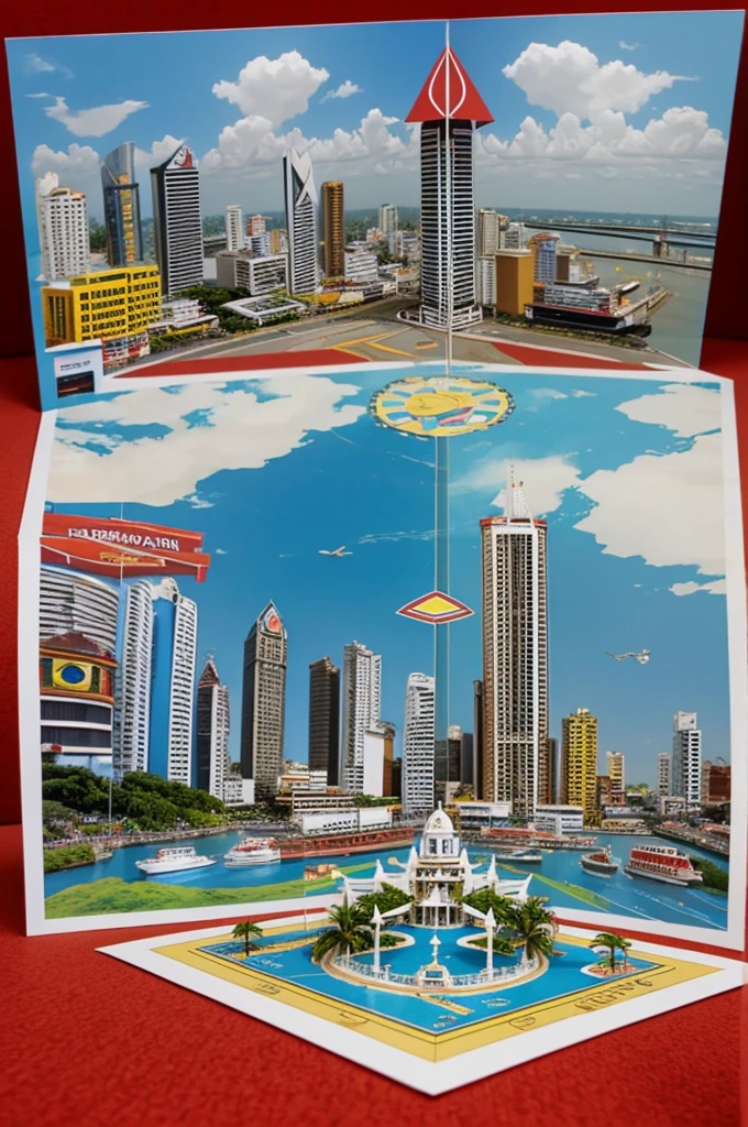 Pop up card about tourist places in Guayaquil 