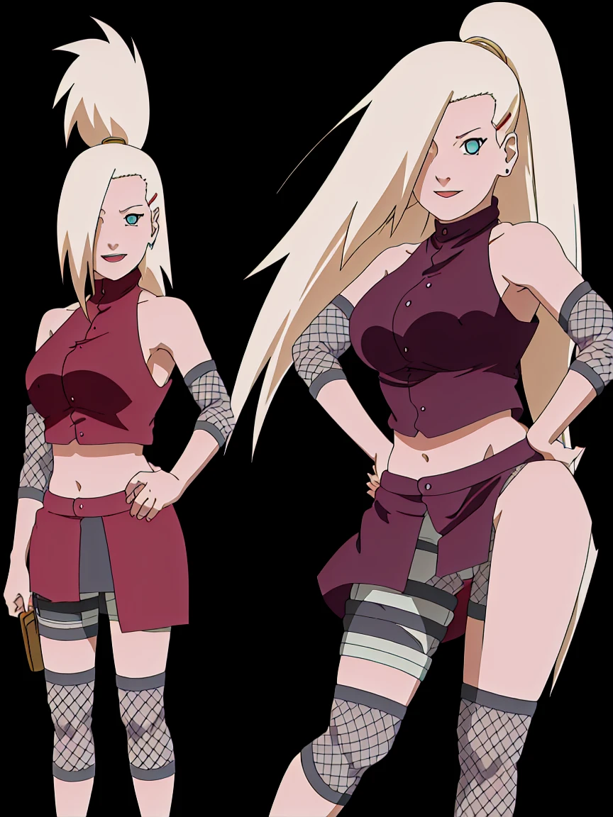 Naruto fusion with tsunade, looking to you, big breast, thighs high, mature women, transgender, yellow black hair, sexy drees, big breast,