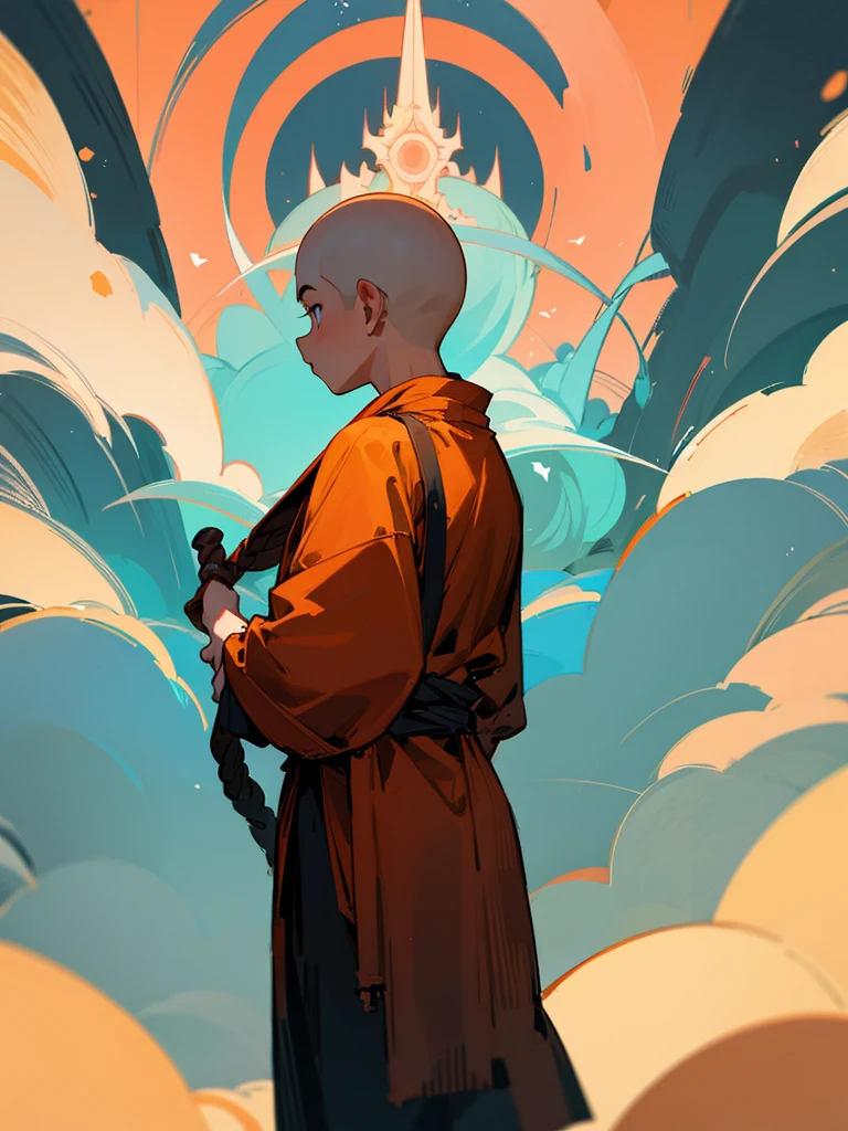 Monk facing forward