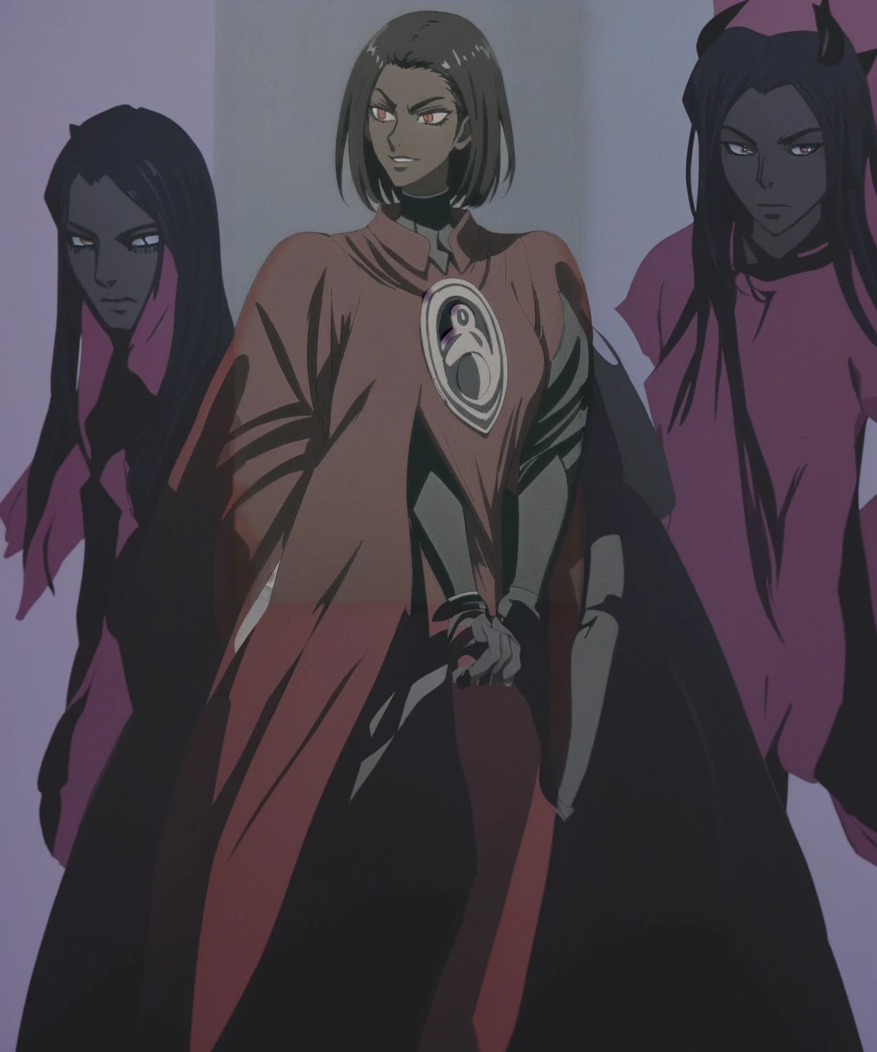 90s anime black skinned cultist queen of hell
