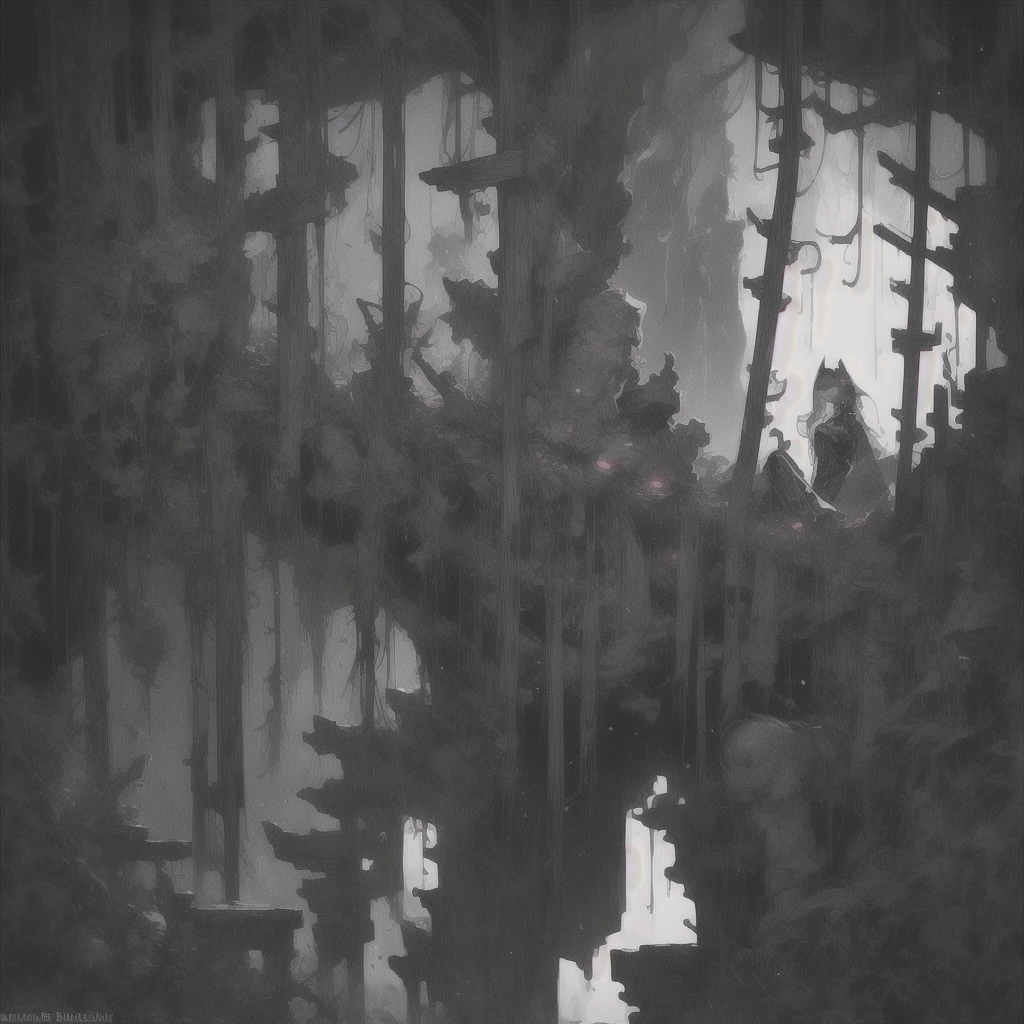 In Anime-art style, pixiv, masterpiece, 1 girl, (Close-up:1.1),Very Close to the Viewer( only half of the face is visible), soft lighting, Bloody sky, bloody environment, bloody rain, dark silhouettes, красный blood vibe, red vibe настроение, red like your blood, vampire life, Gothic, mysterious facial expressions, tattoos, aesthetics, rings and finger rings, web, head covered with dark cloth, Vampirism, на заднем фоне dark silhouettes, the character is closer to the viewer, видно только one eye, Focus on the character, Close-up, symbolism, a ritual, mirrors and paintings in the background, reflections, on the avatar, Dark art style, Blood runs down his face, portrait, leader, leads the concept, silhouettes behind, chaos, the weather is terrible, someone is spectating on her, DALLE, Close-up больших демонических глаз, сложные eyes, Unique Demon Ghouls, These images feature a dark, anime-style warrior with intricate tattoos and glowing red eyes, holding a blood-stained katana. The background includes a moonlit scene with shadowy samurai figures and a mysterious reaper, balanced to give equal focus to both the warrior and the background elements, creating a masterpiece, Digital art, city on the skyline, dark lighting, permission 1:1, blond hair, kimono, katana, Shanghai, nails painted black, in detail, moon and shadows, eyes, в eyesх отражение битвы, mysticism in the background, split personality, в eyesх готовится к битве, необычные eyes, scene, add more details, dark, fingers are proportional, serious look, holding a katana in his hands, only half of the face is visible, dystopia, night lighting, motion blur, красная и кровавая aesthetics, one eye, Close-up