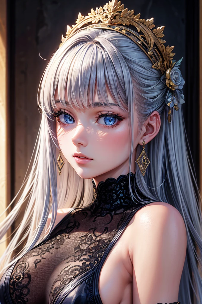 high quality, best quality, Realistic, original photo, actual, Ultra-realistic 8K CG, Super detailed, HD, masterpiece, 1 girl, 18歲ols, female beautiful face, soft face, elegant, long hair, blue eyes, Light blue eyes, close up, intricate details, Detailed texture, Exquisite details, front face , female natural body, Sexy, Very beautiful young female face,