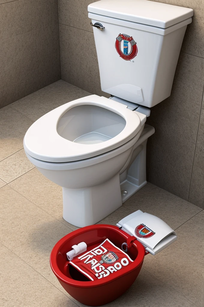 generates a super realistic skibidi toilet with a lot of mewing and with a River Plate shirt from Argentina 