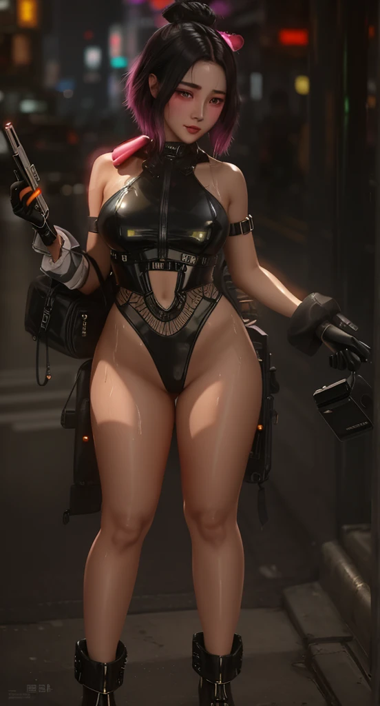In a world filled with neon lights and pixelated shadows, Cropped shoulders, Bikini, Big thighs, oily skin, a tech-savvy peculiar digital detective stands out. Picture this scene: a digital painting showcasing a young detective with sleek gadgets and a sharp intellect. The image is immersive, with vibrant colors and intricate details that bring
the character to life. The artist's skill is evident in the flawless blending of cyberpunk elements with a classic detective noir aesthetic. The high-quality image invites viewers to delve into a futuristic mystery where technology meets sleuthing. (Blushing:1.3), Milf, , Wet skin, Wet in miss V, Oil skin, Ahegao face