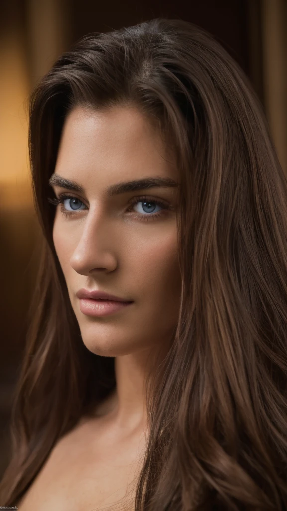 a stately young man with long brown hair,detailed beard,muscular body,white skin,(best quality,4k,8k,highres,masterpiece:1.2),ultra-detailed,(realistic,photorealistic,photo-realistic:1.37),extremely detailed face and eyes,beautiful detailed eyes,beautiful detailed lips,longeyelashes,dramatic lighting, cinematic composition, epic fantasy,warm color tones