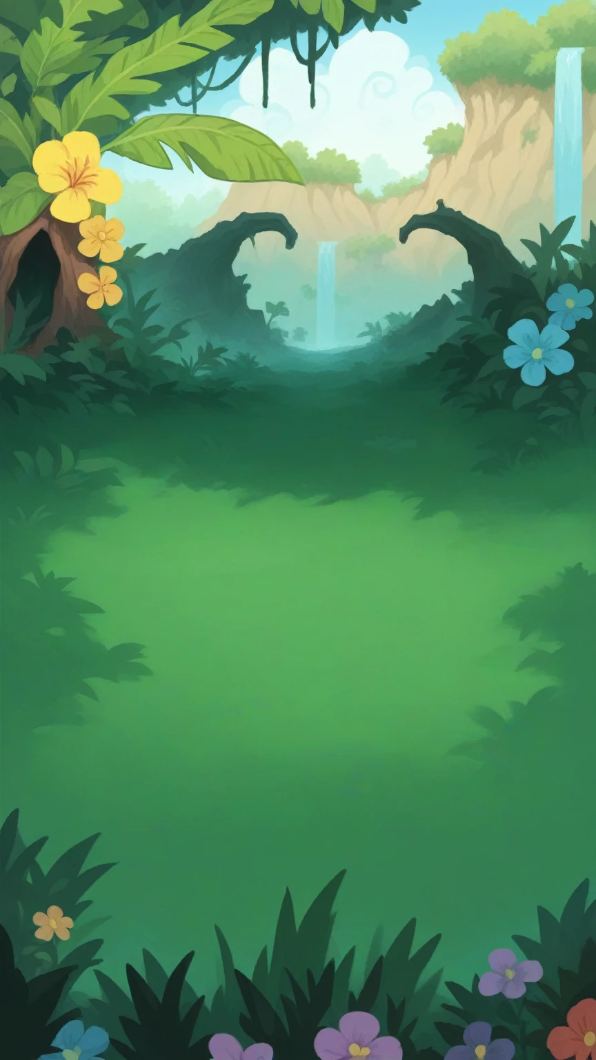 There is a cartoon scene,The jungle is full of bananas and flowers, mobile Game Background, background technology, 2D Game Art Background, Elf forest background, 2d Game Background, background technologywork, Mobile game art, Game Background, Magic battlefield background, Background Jungle, Magical forest background, Cave Background, Magical forest background, Covered with shiny spots,,Gravel on the ground,Fallen leaves on the ground,