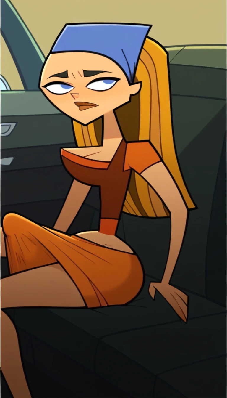 Lindsay (Total Drama Island) , Women, breasts and, huge butt, Futanari, huge cock, Dresses, huge bulge in pants, alone, Lindsay sex in car