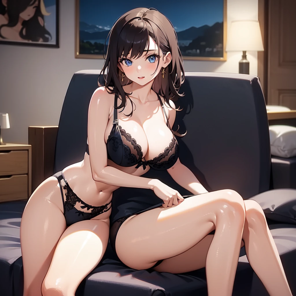 ((best quality)), ((masterpiece)), (detailed), 1girl, lingerie
large breasts, slim waist,