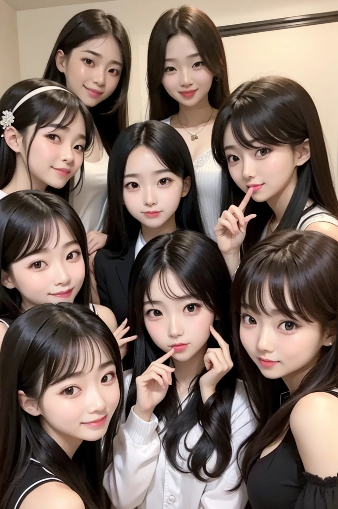 Make a group of 7 cute and pretty Korean girls