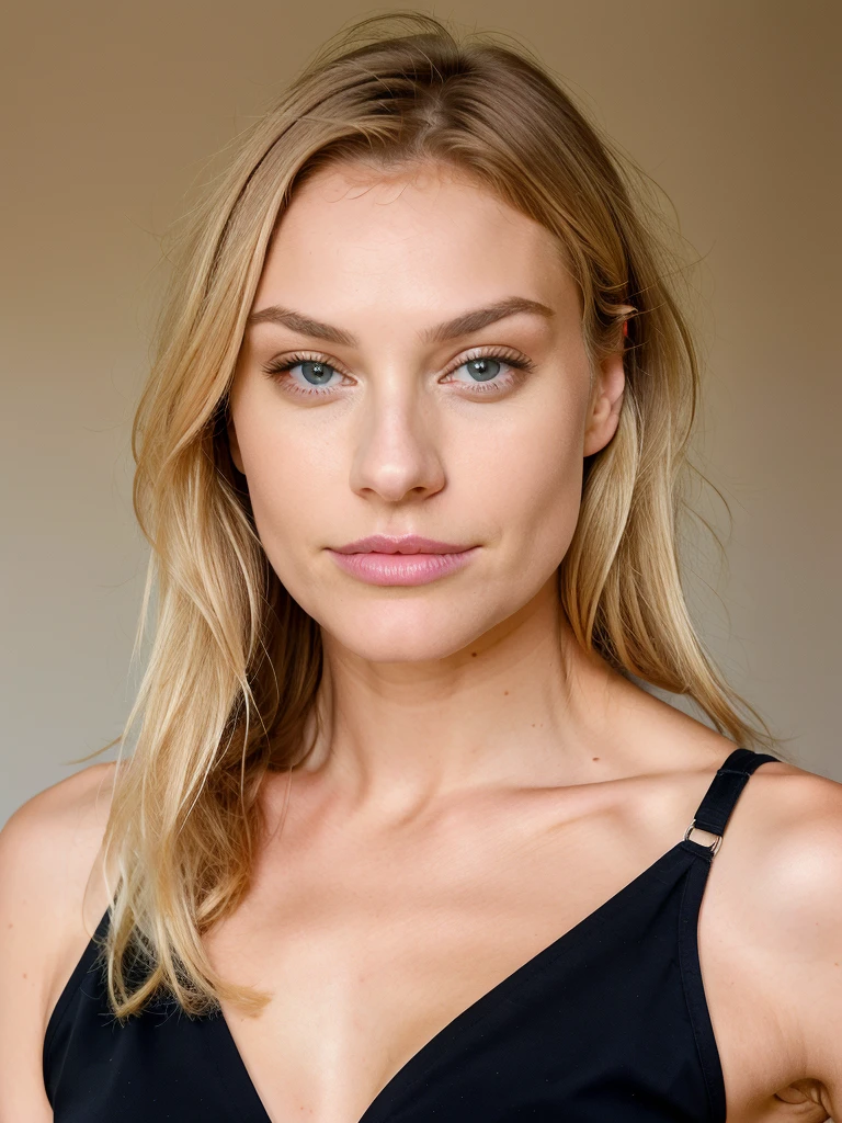 Femme blonde avec des très de visages fin 8k sans soutif et sans pentalon