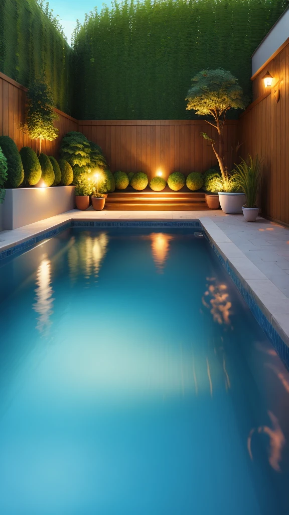swimming pool garden closer look