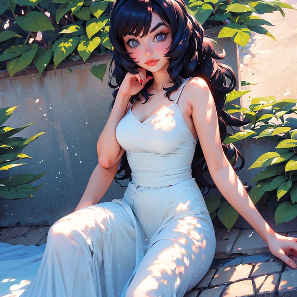 araffe woman in a white dress leaning on a fence, in style of petra collins, wearing a cute white dress, isabela moner, petra collins, :: madison beer, in a dress, soft devil queen madison beer, violet myers, wearing in a summer dress, pretty white dress, wearing white dress, lacey, charli bowater, sundress, white dress