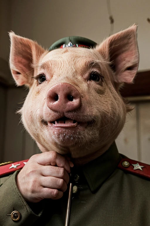 a pig who is a dictator in Stalin's clothes