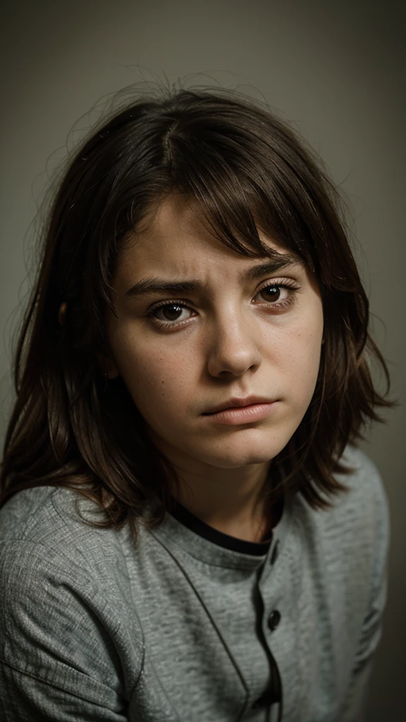 young looking pensive and sad.