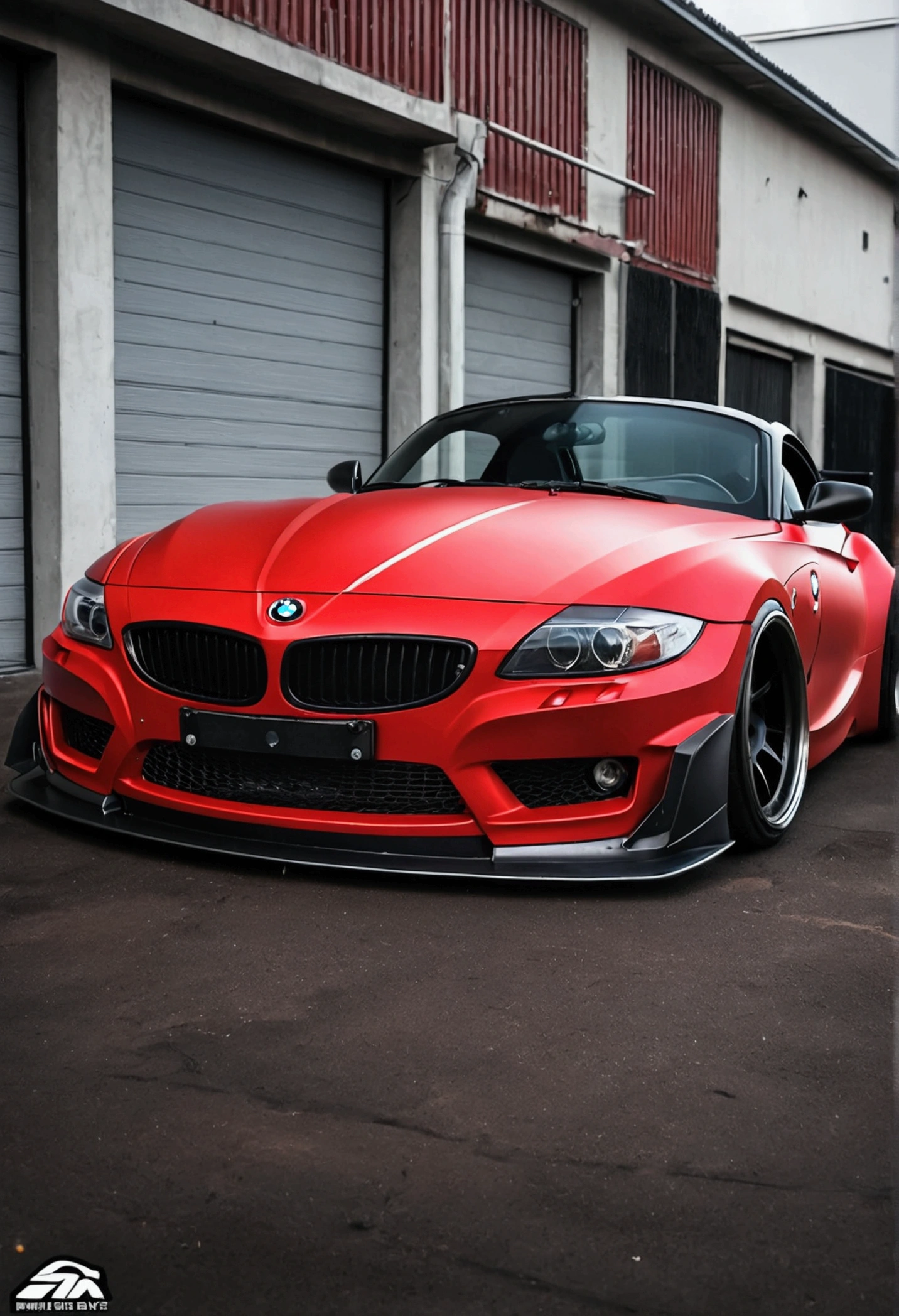 bmw z4 e85 wide body kit rocket bunny color rojo mate