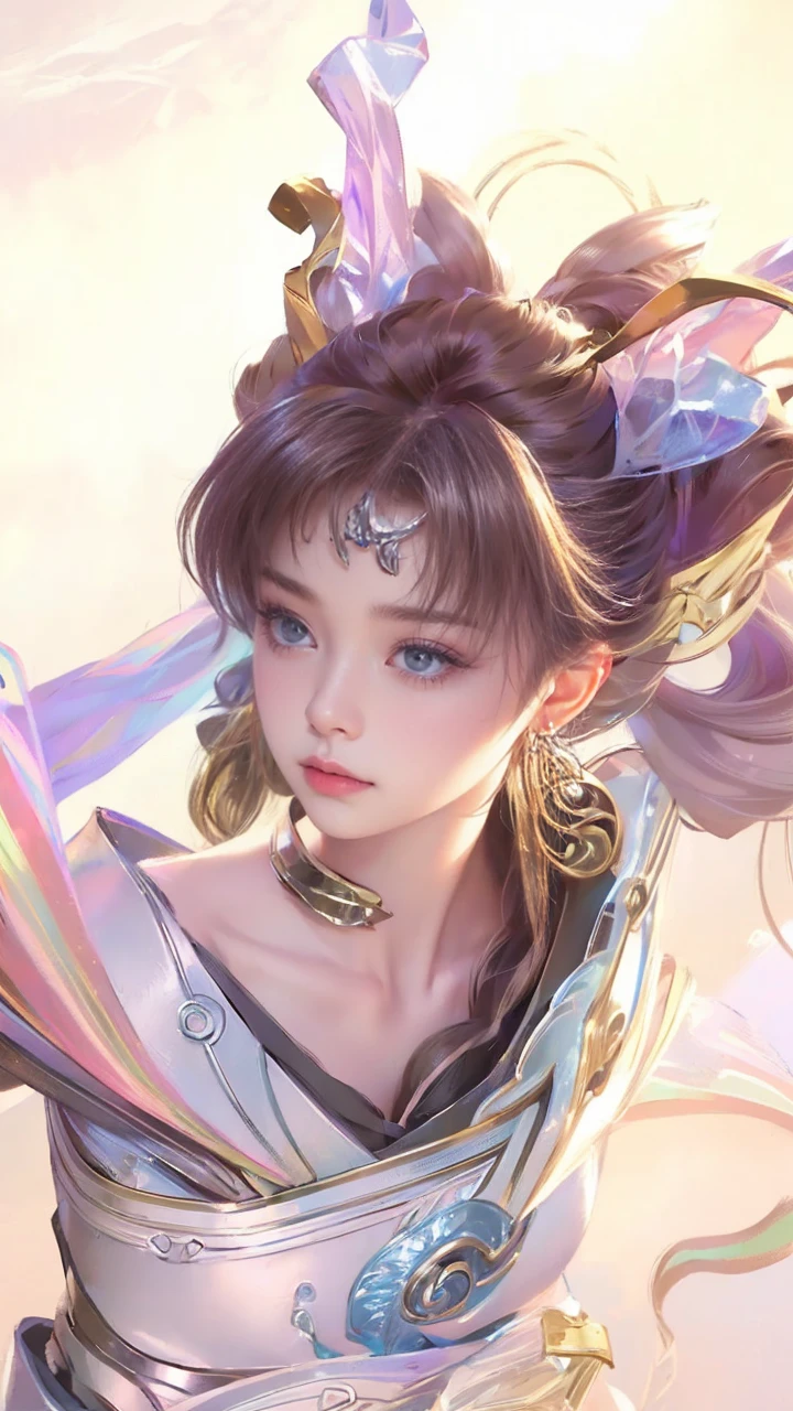 Female, 22 years old, (Fade High Top: 1.3), long hair, blue eyes, dark theme, soothing tones, muted colors, high contrast, (tiny chest:1.5), (cleavage), off-shoulder see-through silver dress, upper body, (natural skin texture, hyperrealism, soft light, sharp), (blonde)