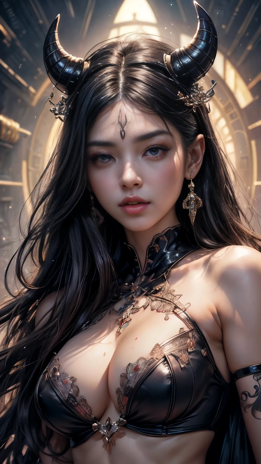 Are you okay、(Best illustrations)、8K UHD resolution、Intricate details、Highest quality、Realistic、Ultra-detailed、Best lighting、Best Shadow、Soft lighting、ultrahd、Ultra-realistic、Tyndall effect、Photorealistic、(High Definition Skins:1.2)、 (Intricate details, compensate, Pure Eros Face_v1:0.5), (Beautiful and delicate face down to the last detail, Beautiful and delicate eyes, Perfectly balanced face, Skin with attention to detail, Detailed skin, The optimal ratio is four fingers to one thumb, Arms under chest, Red glowing tattoo under the stomach、Wow wow, Wide Hips, Smooth abdomen, Skinny and skinny, __fashion__, __hair__:1.25)、Digital SLR、 Absurd work: 1.3), (Maximum resolution: 1.2), (Ultra HD TV: 1.2), Cinematic light, Detailed eyes and skin, Detailed facial features, , (Sharp focus: 1.2）, (Focus on the face:1.2),Perfect Style, Beautiful Face, Acura, Anatomically correct, Highly detailed face and skin texture, Detailed eyes, double eyelid, Thin eyebrows, Glitter Eyeliner: 1 Natural Cheeks, Glowing Skin, Fair skin: 1.2, (Glossy Lips: 1.4),、 (Embarrassed look: 1.2),Highly detailed face and skin texture, Detailed eyes, double eyelid, Natural Cheeks, , Glossy Lips: 1.4,Exposed cleavage、1 beautiful demon woman from hell, Surreal Female Portraits by David Hockney and Alphonse Mucha, Portrait of a seductive woman、Fantasy art, Chinese Doll、Chinese actress、Dungeons、Dragon、Devil&#39;s Palace、Devil&#39;s Torture Chamber、night、Dark Style 、In the Dark、(Detailed spooky background:0.8), magic、 1 girl、Evil Nun、Dark Necromancer、Succubus、Devil&#39;s Daughter、Umi Shinonome、Bat Wings，(((Devil horns)))、 ((((Huge glasses, Nerd Glasses, Thick glasses, Round Glasses)))),(((Huge boobs)))、(Devil&#39;s Tail)、(Red eyes glow:1.6)、The red eye makeup is very sharp and detailed, The eyes are nicely made up, ((Red Eye:1.0)),Intricate tattoos, demonic Intricate tattoos, Thigh Tattoo, Body tattoos, masterpiece、最もBeautiful Face、Baby Face、Cute Smile、A seductive body with beautiful plump red lips、The devil&#39;s seductive body、demons style、Fascinating Black Magic Costume、The long-haired、Braid、Black hair、Ponytail Distortion、, Ponytail with a bow tied at the back of the hair, Beautiful expression、Body Up、big breasts attention、bust,  Super tight chest, Breast Augmentation Surgery, Her breasts are very big and round,Tight waist、Wide ass、 Low Key, Cowboy Lens, (Black Phoenix Dress: 1.0),  Devil&#39;s Crown,  Red shiny gemstone necklace、Jewelry Gwise,  Wearing black mesh socks,Wear bright red、Hmph, Hmph, Meet beautiful girls, Look at the girl&#39;s body,