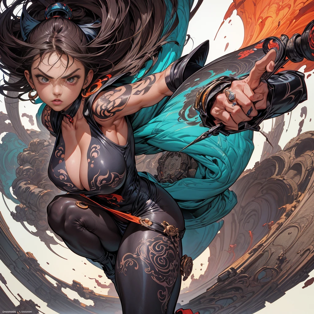 :: comix style joe madureira ::2.9 style ::2.0 comix illustration style ,digital illustration of beautiful female character in toh-yasu drawing style illustrator, anime style, body with futuristic tribal tattoo style designs in dragon shape, serious face and ultra detailed artwork, graffiti style destroyed city scenery with camera focus, (beautiful and clear background:1.2),corpo inteiro perfeito, silhueta esbelta, coxas grossas, voluptuoso, agitado, Thick curvilinear;, (roupas puffer power: 1.2), Grafite 3D, abstrair, Linhas, background circles ,((joe madureira ::2.0 comix illustration style, Estilo Tatoon , Comic book style, Camila Bernal mulher bonita com cabelo longo ultra detalhado, beautiful woman )), ( detailed eyes and detailed face:1.3), (t-shirt or dress:1.3), (beautiful and clear background:1.2), (extremely detailed, ultra-detailed, best shadow:1.1),bare shoulders, flowers and petals, , (white background:0.5), (illustration :1.1), (extremely fine and beautiful girl:1.1), (perfect details:1.1) Rosa claro