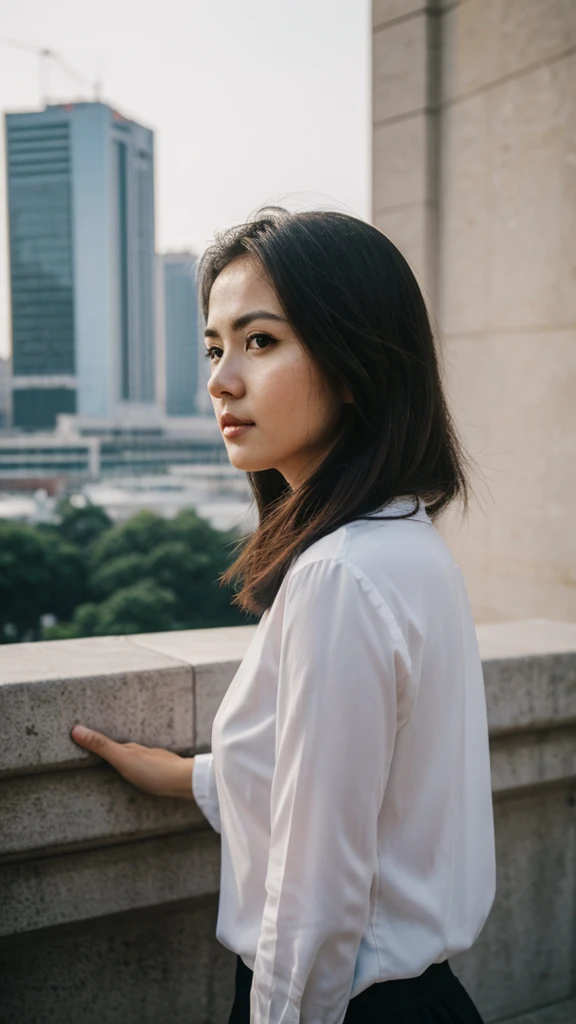 (8ก, raw photos, best quality, Masterpiece: 1.2), (realistic, realistic: 1.37), 1 woman, city background, symbol .50 mm lens