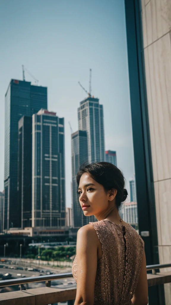 (8ก, raw photos, best quality, Masterpiece: 1.2), (realistic, realistic: 1.37), 1 woman, city background, symbol .50 mm lens