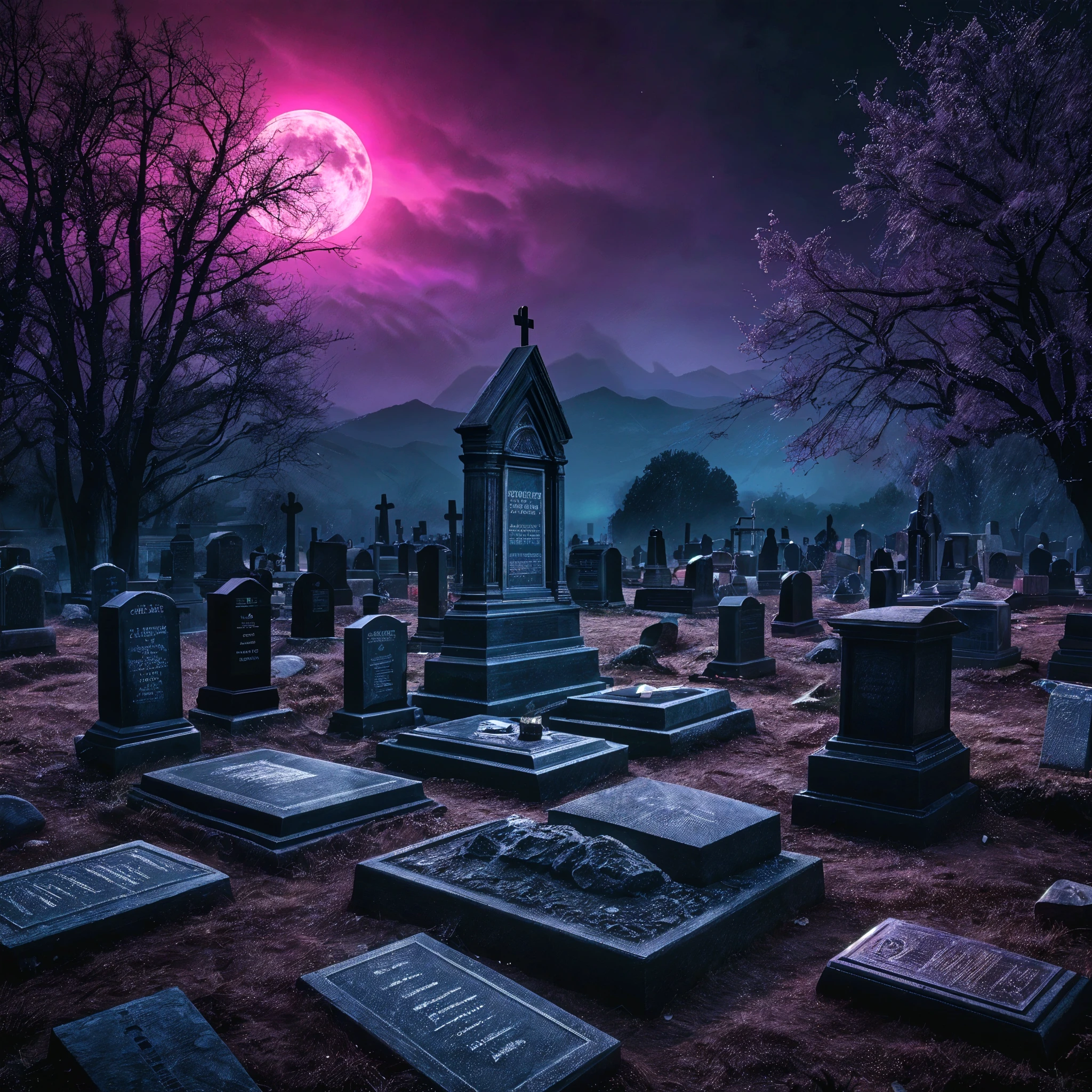 collage style digital glitch art a cemetery <lora:collageXL1.0:1>