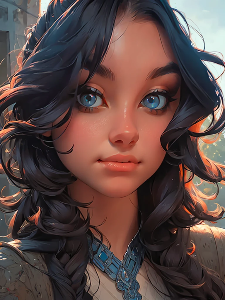 portrait, girl, middle ages, classicism, andrey atroshenko style, painting, pierced eyes, beautifully styled hair, traditional media, realistic, figurative, fine art, oil on canvas, HDR, 8K, original character, high resolution, high detail, focus on the face, beautiful eyes