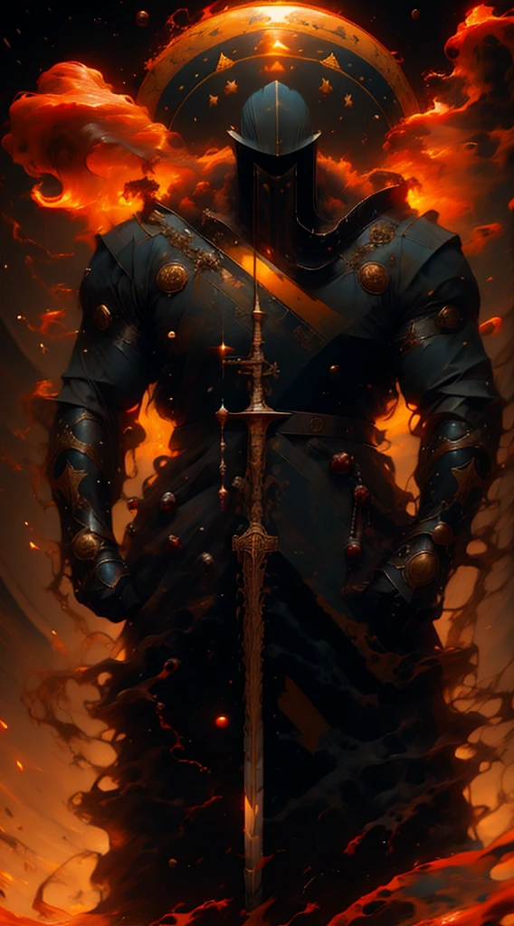 Cosmic, solar system, planets, aliean , warrior,Best quality,masterpiece,ultra high res,1man,whiskers,manly,red glowing eyes,strong body,solo,white hair,long hair,water,waves,lips,upper body,Take the sword.,The best hand,looking at viewer,strong gaze,dynamic shot