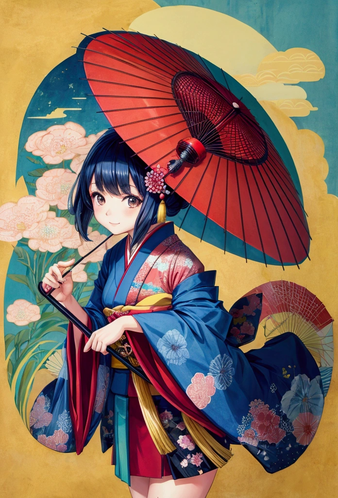Japanese girl holding an umbrella