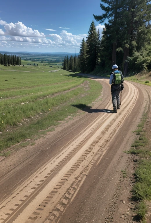 CREATE AN IMAGE OF A TOPOGRAPHY PROFESSIONAL SURVEYING A RIGHTWAY