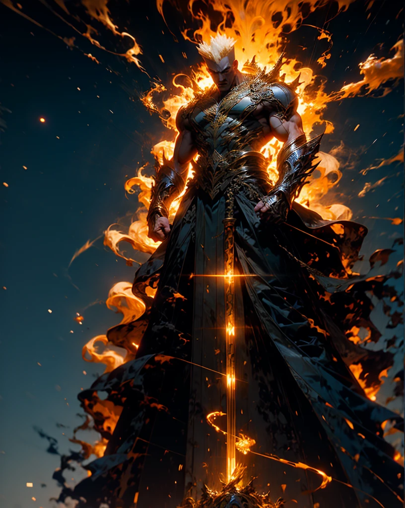 Zeus from mythology fighting ready pose aiming thunderbolt