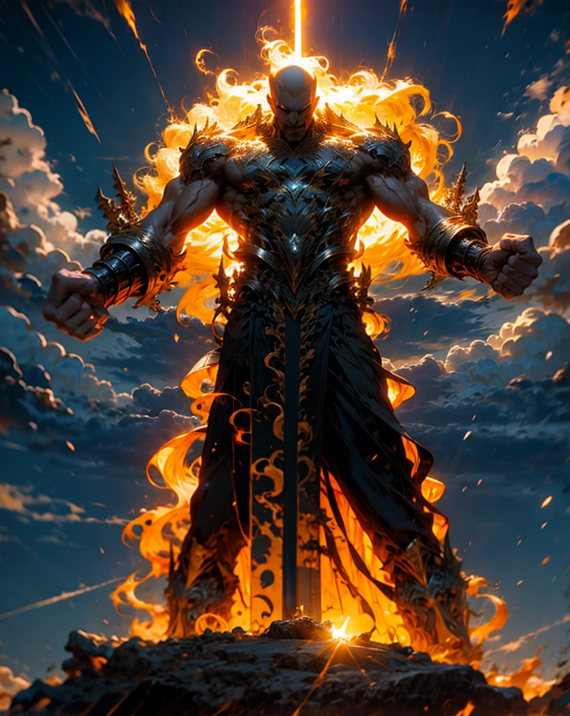 Zeus from mythology fighting ready pose aiming thunderbolt